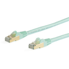 Cables or Connectors for Audio and Video Equipment StarTech.com 5m CAT6a Ethernet Cable - 10 Gigabit Shielded Snagless RJ45 100W PoE Patch Cord - 10GbE STP Network Cable w/Strain Relief - Aqua Fluke Tested/Wiring is UL Certified/TIA