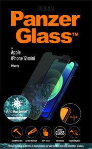 Cell Phone Screen Protectors and Glasses PanzerGlass Apple iPhone 12 mini Standard Fit Privacy Anti-Bacterial