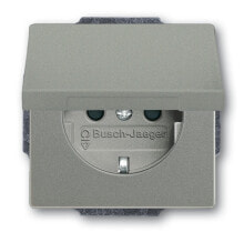 Sockets, switches and frames Busch-Jaeger 2018-0-1493, CEE 7/3, 2P+E, Grey, Plastic, 250 V, 16 A