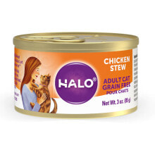 Wet Cat Food Halo Purely For Pets Adult Cat Wet Cat Food Grain Free Chicken Stew -- 3 oz Each / Pack of 12