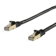 Cables or Connectors for Audio and Video Equipment StarTech.com 5m CAT6a Ethernet Cable - 10 Gigabit Shielded Snagless RJ45 100W PoE Patch Cord - 10GbE STP Network Cable w/Strain Relief - Black Fluke Tested/Wiring is UL Certified/TIA
