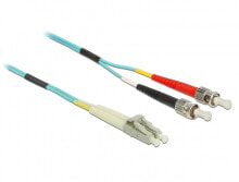 Wires, cables DeLOCK 86568 fibre optic cable 2 m LC ST OM3 Aqua colour