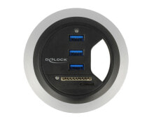 USB Hubs DeLOCK 62869 interface hub USB 3.2 Gen 1 (3.1 Gen 1) Type-A 5000 Mbit/s Black