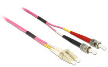Cable channels DeLOCK Cable Optical Fibre LC to ST Multi-mode fibre optic cable 0.5 m OM4 Violet