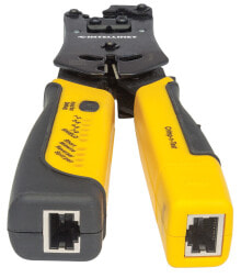 Cable Tools Intellinet Universal Modular Plug Crimping Tool and Cable Tester, 2-in-1 Crimper and Cable Tester: Cuts, Strips, Terminates and Tests, RJ45/RJ11/RJ12/RJ22