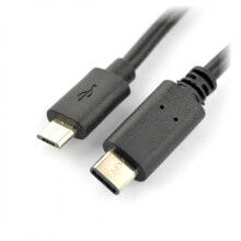 Cables & Interconnects Akyga AK-USB-16 USB cable 1 m USB 2.0 Micro-USB B USB C Black