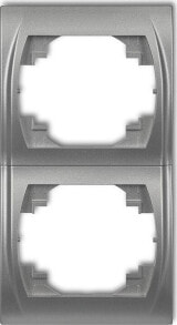 Sockets, switches and frames Karlik Logo Ramka pionowa podwójna srebrny metalik (7LRV-2)