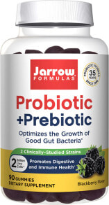 Prebiotics And Probiotics Jarrow Formulas Probiotic+ Prebiotic Blackberry -- 90 Gummies