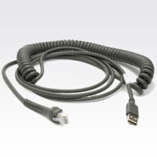 Cables & Interconnects Zebra CBA-U12-C09ZAR. Connector 1: USB Type A, Connector gender: Male/Male, Cable length: 2.74 m. Product colour: Gray