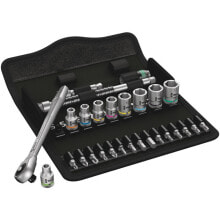 Tool kits and accessories Wera 8100 SA 7, Socket wrench set, Black,Chrome, CE, Ratchet handle, 2 pc(s), 1/4"