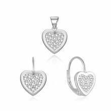 Earrings Romantic Silver Jewelry Set Heart S0000272 (pendant, earrings)
