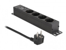 Power Strips and Surge Protectors DeLOCK 66818, 4 AC outlet(s), Type F, 220 - 250 V, 3500 W, Type F (Schuko), Black