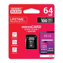 Memory Cards Карта памяти микро-SD с адаптером GoodRam M1AA 64 GB Чёрный