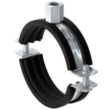 Plumbing clamps Fischer FRS, Pipe clamp, Steel, Black,Stainless steel, 121 - 128 mm, 176 mm, 152 mm