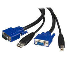 Cables or Connectors for Audio and Video Equipment StarTech.com 6 ft 2-in-1 USB KVM Cable
