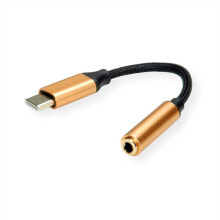 Cables & Interconnects ROLINE 12.03.3223 mobile phone cable Black, Gold 0.13 m USB Type C 3.5mm Audio