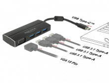 Cables & Interconnects DeLOCK 63932, USB 3.2 Gen 1 (3.1 Gen 1) Type-C, USB 3.2 Gen 1 (3.1 Gen 1) Type-A, 5000 Mbit/s, Black, Aluminium, 0.15 m