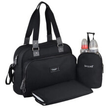 Mom Bags Baby an Bord - Wickeltasche - Urban Classic Black Bag - 2 Fcher mit breiter Reiverschlussffnung - 7 Fcher - Lunchbag - Teppich an der