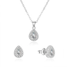 Necklaces Dazzling jewelry set with zircons AGSET188R (necklace, earrings)