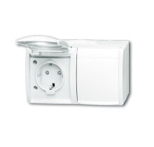 Sockets, switches and frames Busch-Jaeger 2084-0-0723, CEE 7/3, 2P+E, White, IP44, 250 V, 16 A