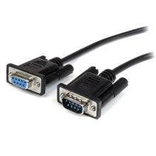 Cables or Connectors for Audio and Video Equipment StarTech.com 0.5m Black Straight Through DB9 RS232 Serial Cable - M/F