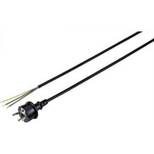 Wires, cables BASETech XR-1638085. Cable length: 5 m, Connector 1: Power plug type F. Input voltage: 230 V. Cable colour: Black
