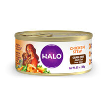 Wet Cat Food Halo Purely For Pets Grain Free Adult Cat Food Chicken Stew -- 5.5 oz Each / Pack of 12