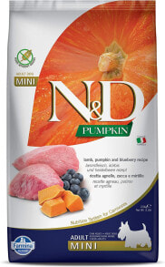 Hay And Grass Farmina N&D Grain-Free Adult Mini Pumpkin, Lamb & Blueberry for Adult Dogs Small Breeds - Complete Food, Kilograms: 2.5 kg