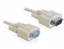 Cables & Interconnects DeLOCK RS-232, 1m serial cable Beige Sub-D9