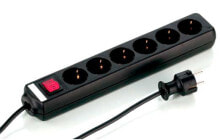 Power Strips and Surge Protectors e+p E 59, 1.5 m, 6 AC outlet(s), Type F, Unmanaged, Plastic, Black