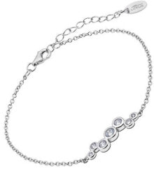 Premium Clothing and Shoes Modern silver bracelet with glittering clear zircons LP1979-2 / 1