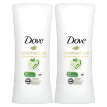 Deodorants Dove, Advanced Care, Anti-Perspirant Deodorant, Go Fresh, 2 Pack, 2.6 oz (74 g) Each