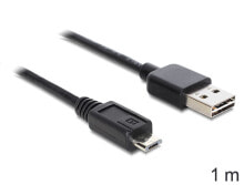 Cables & Interconnects DeLOCK EASY-USB 2.0-A - USB 2.0 micro-B, 1m USB cable USB A Micro-USB B Black