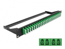 Accessories for telecommunications cabinets and racks DeLOCK 43399, Fiber, LC, Black, Green, Rack mounting, 1U, 482.6 mm