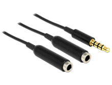 Cables & Interconnects DeLOCK 65575 audio cable 0.25 m 3.5mm 2x3.5mm Black