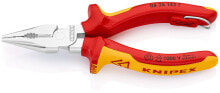 Pliers and pliers Knipex 08 26 145 T, Needle-nose pliers, 8 mm, Red/Yellow, 58 mm, 14.5 cm, 18 mm