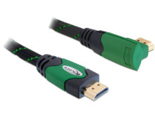 Cables & Interconnects DeLOCK 1m High Speed HDMI 1.4, 1 m, HDMI Type A (Standard), HDMI Type A (Standard), 4096 x 2160 pixels, 3D, Black,Green