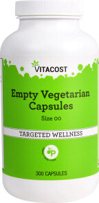 Vitacost Empty Vegetarian Capsules Size 00 -- 300 Capsules