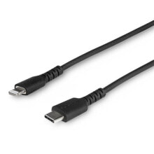 Charging Cables StarTech.com 3 foot (1m) Durable Black USB-C to Lightning Cable - Heavy Duty Rugged Aramid Fiber USB Type C to Lightning Charger/Sync Power Cord - Apple MFi Certified iPad/iPhone 12