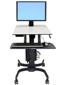 Stands and Brackets Ergotron WorkFit-C, Single HD Sit-Stand Workstation Black, Grey Multimedia cart