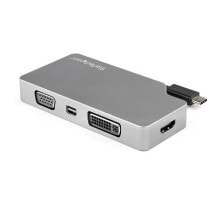 Cables & Interconnects StarTech.com USB C Multiport Video Adapter w/ HDMI, VGA, Mini DisplayPort or DVI - USB Type C Monitor Adapter to HDMI 2.0 or mDP 1.2 (4K 60Hz) - VGA or DVI (1080p) - Space Gray Aluminum