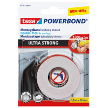 Accessories for cable channels TESA Powerbond Ultra Strong, Mounting tape, White, 1.5 m, Outdoor, Plastic,Wood, 1 kg/cm