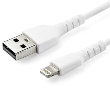 Charging Cables StarTech.com 2m USB A to Lightning Cable - Durable White USB Type A to Lightning Connector Charge and Sync Charger Cord - Rugged w/Aramid Fiber - Apple MFI Certified - iPad Air iPhone 11