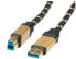 Picture #%d% of goods ROLINE 11.88.8903 USB cable 3 m USB 3.2 Gen 1 (3.1 Gen 1) USB A USB B Black, Gold
